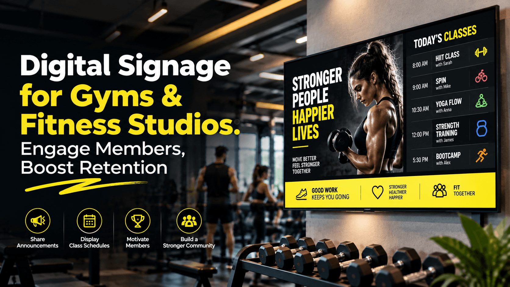 Digital Signage for Gyms &amp;amp; Fitness Studios: Engage Members, Boost Retention